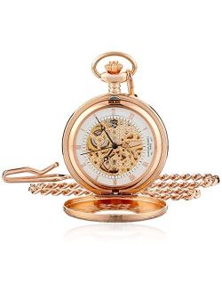 Charles-Hubert, Paris Rose Gold-Plated Mechanical Pocket Watch