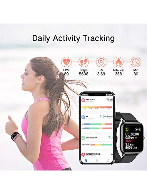 Donerton Smart Watch, Fitness Tracker for Women, 1.4" TFT LCD Screen Smartwatch with Heart Rate and Sleep Monitor, IP67 Waterproof Activity Tracker with Pedometer, Fitnes