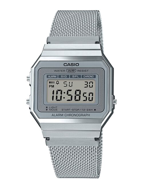 Casio Unisex Digital Stainless Steel Mesh Bracelet Watch 35.5mm