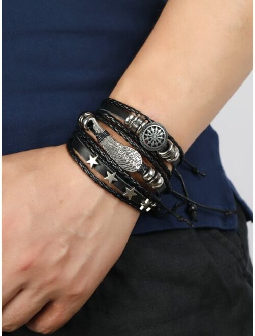 Shein 5pcs Men Star Decor Bracelet
