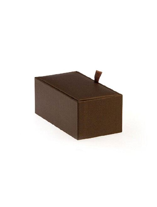MRCUFF Leather Braided Brown Pair Cufflinks in a Presentation Gift Box & Polishing Cloth