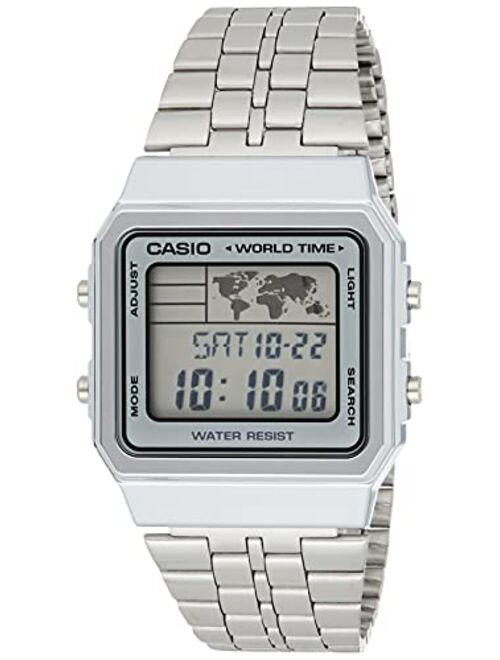 Casio - A500WA-7D - Vintage Unisex Watch - Digital Quartz - LCD Dial - Grey Steel Strap