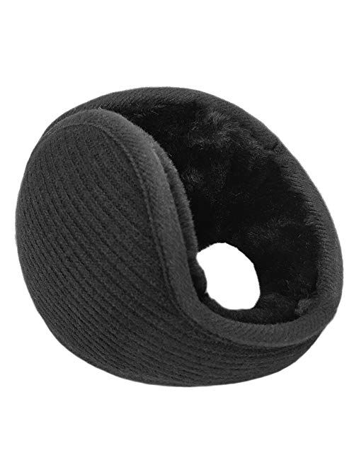 LETHMIK Outdoor Foldable EarMuffs,Unisex Winter Packable Knit Warm Fleece Ear Warmers Cover