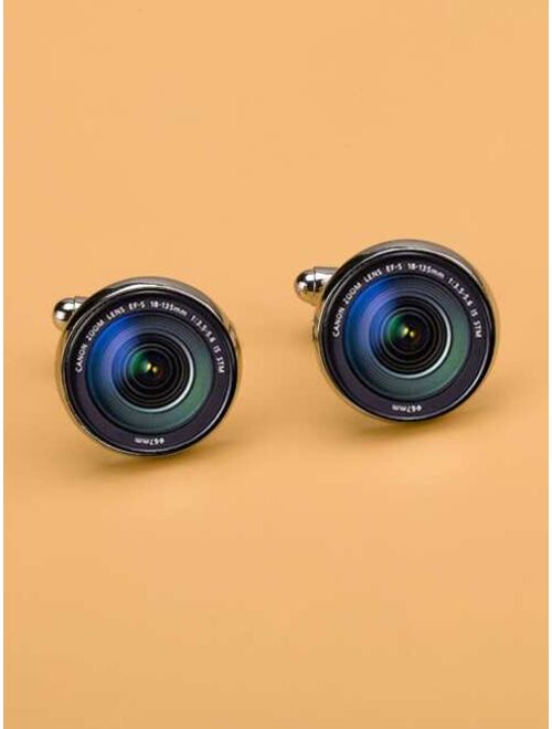 Shein Men Camera Lens Pattern Cufflinks