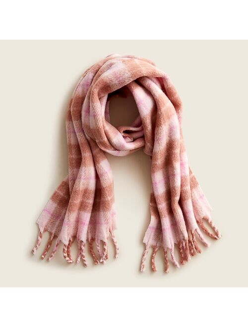 J.Crew Pink plaid scarf in textured wool