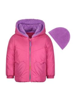 Toddler Girls Puffer Jacket with Hat