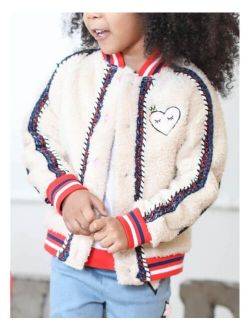Kinderkind Toddler Girls Sherpa Varsity Bomber