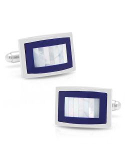 Mother of Pearl and Lapis Key Cuff Links