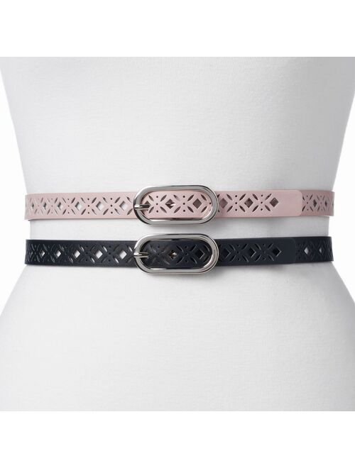 Women's & Plus Sonoma Goods For Life® 2-for-1 Perforated Belt Set