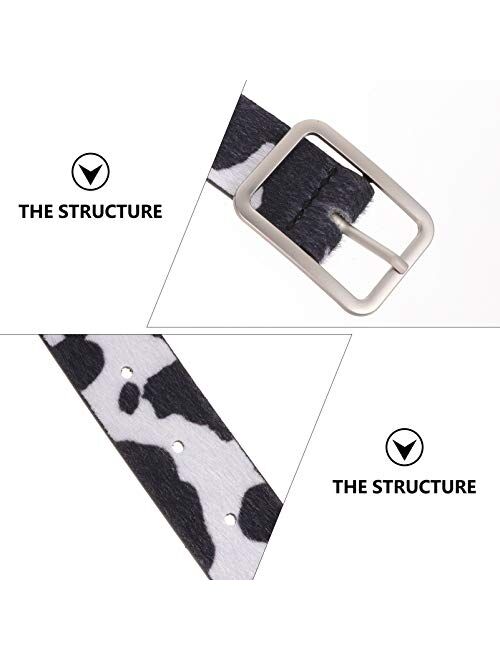 VALICLUD Waist Belts for Women Fashion Animal Print Leather Belt Cow Print Belt for Jeans Pants Dresses