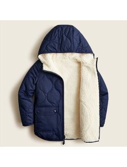 Girls' reversible quilted jacket with eco-friendly PrimaLoft®