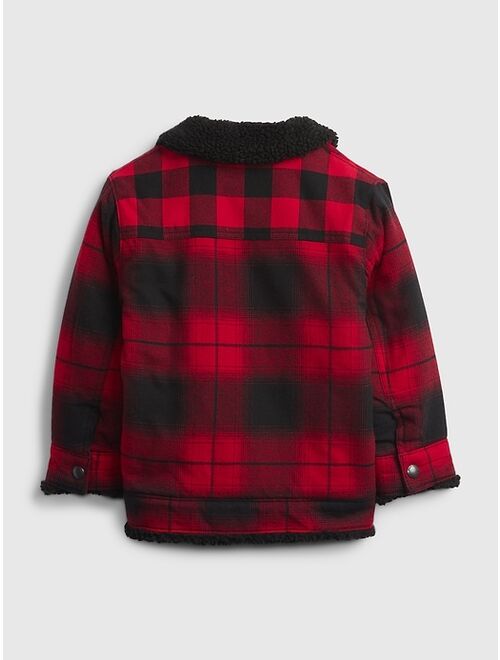GAP Toddler Sherpa Lined Buffalo Plaid Jacket