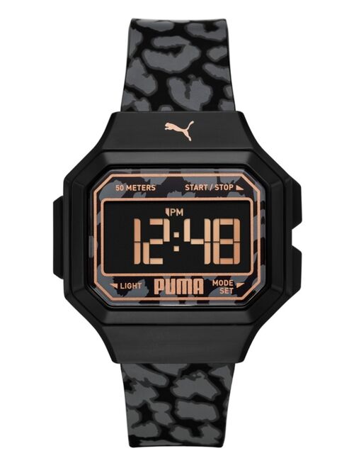 PUMA Women's Mini Remix Animal Print Polyurethane Strap Watch, 35mm