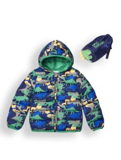 Toddler Boys Water Resistant Packable Pals Jacket Comes with Storage Bag