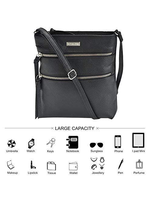 Leather Crossbody Purse for Women- Small Crossover Long Over the Shoulder Sling Womens Purses and Handbags