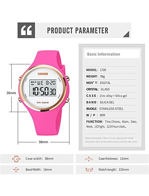 GOSASA Outdoor Sport Watches Alarm Clock 5Bar Waterproof LED Digital Watch
