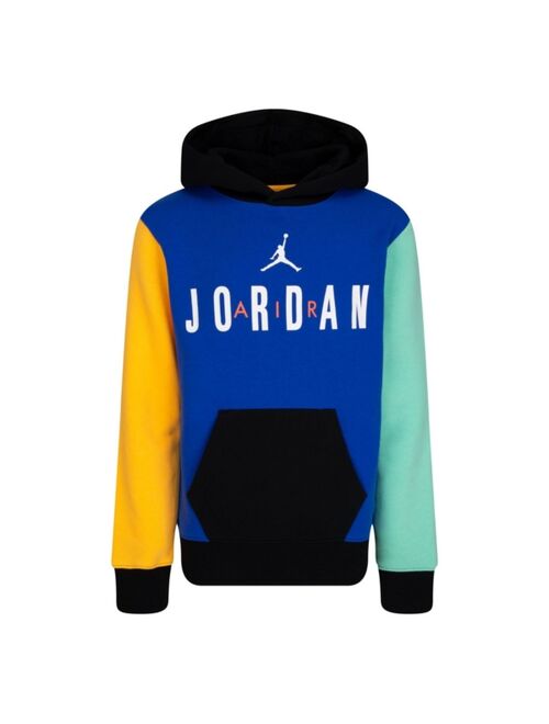 Air Jordan Big Boys Air Color Block Fleece Pullover Hoodie