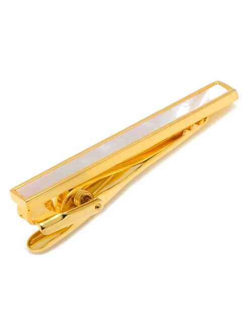 Gold-Tone & Mother Of Pearl Tie Clip