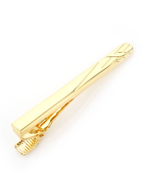 Cufflinks, Inc. Gold Etched Lines Tie Bar