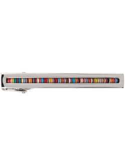 Paul Smith Silver & Multicolor Stripes Tie Bar
