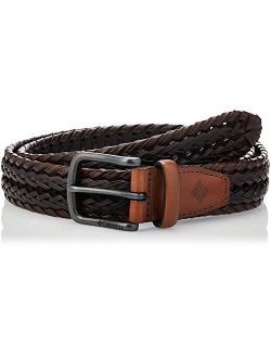 Men's Braided Belt-Casual Dress with Single Prong Buckle for Jeans Khakis