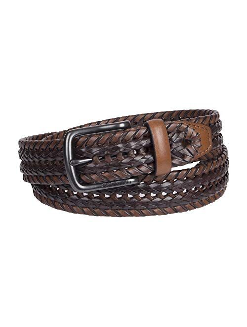 Columbia Men's Braided Belt-Casual Dress with Single Prong Buckle for Jeans Khakis