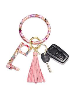 Key Ring Bracelet Wrist Keychain Bracelet Acetate Resin Keychain Wristlet Car Keychain For Women