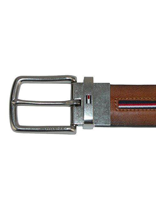 Tommy Hilfiger Men's Reversible Jean Belt with Ribbon Inlay