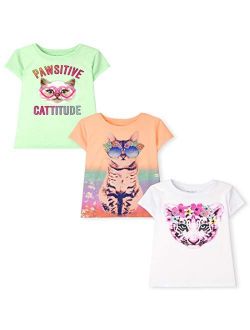 Girls' Short Sleeve Graphic T-Shirt 3-Pack