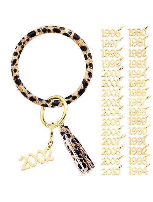 Bangle Key Ring Bracelet,Round Keychain Wristlet Keyrings Holder for Women Girls