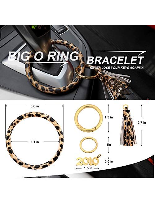 Bangle Key Ring Bracelet,Round Keychain Wristlet Keyrings Holder for Women Girls