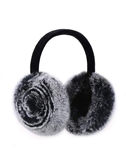 Rabbit Hair Earmuff for Winter, Soft and Warm,Foldable and Easy Carry
