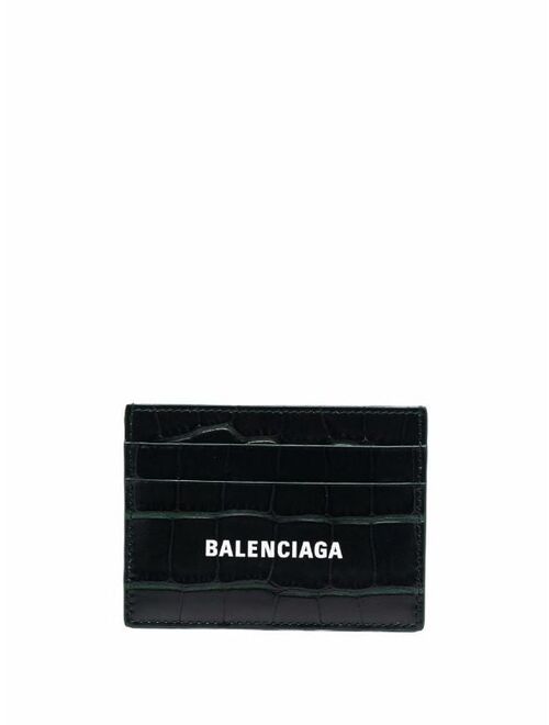 Balenciaga croc-effect leather cardholder