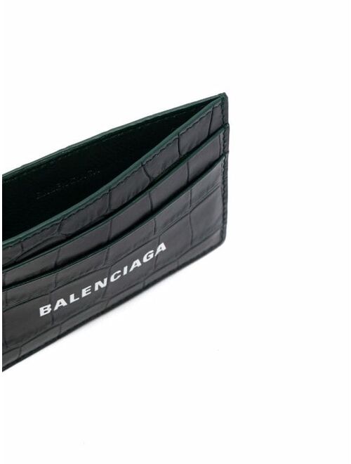 Balenciaga croc-effect leather cardholder
