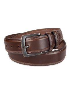 Double Loop-Stitched Leather Belt