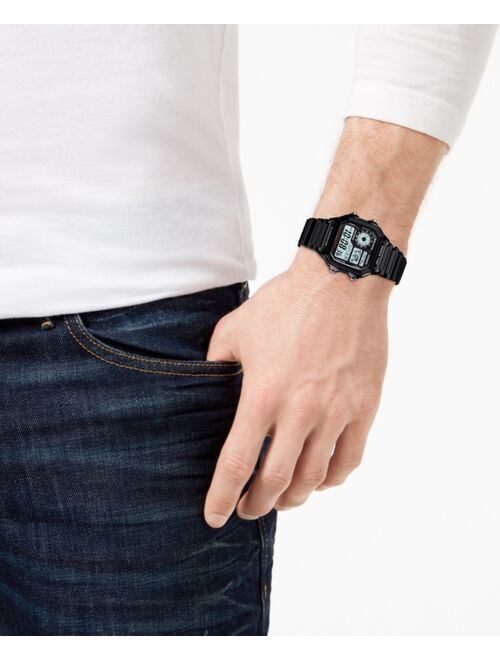 Casio Unisex Digital Black Resin Strap Watch 39.5mm