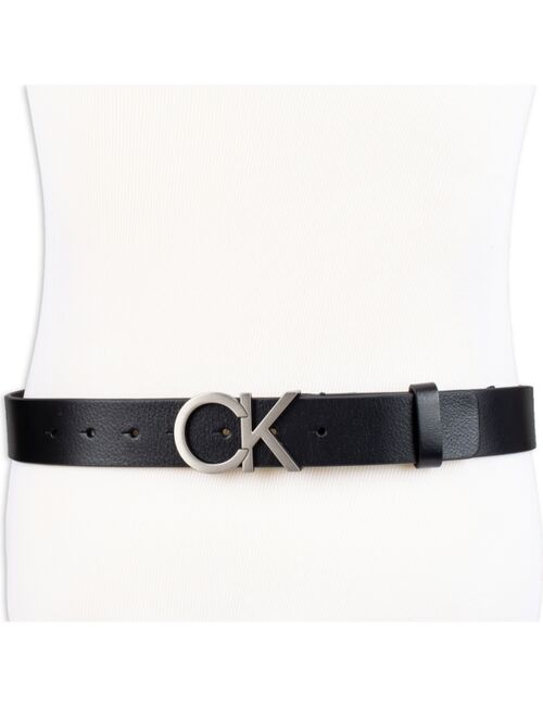 Calvin Klein Men's 38mm CK Plaque CE with Stitch Belt