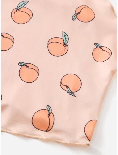 SHEIN Teen Girls Peach Print Cami Top