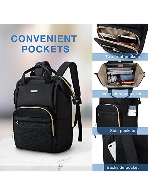 Laptop Backpack for Women, BAGSMART Travel Backpacks 15.6 Inch Notebook Doctor Back pack (pink)