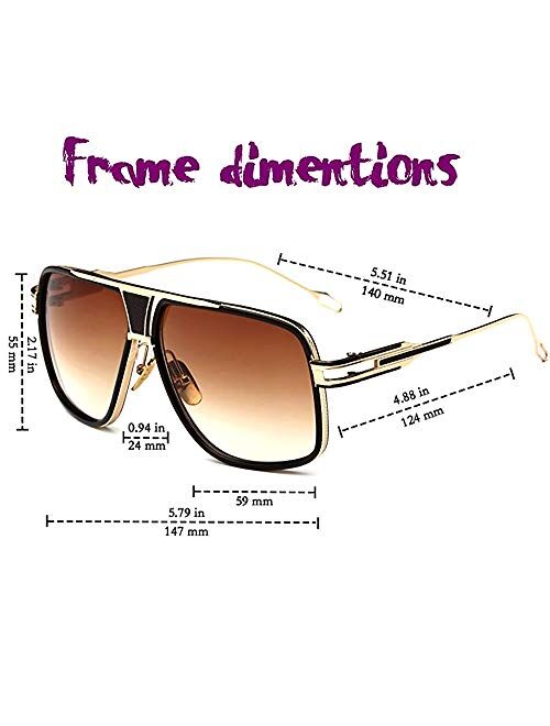 Gobiger Aviator Sunglasses for Men 100%UV Protection Goggle Alloy Frame with Case