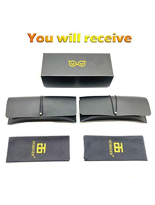 Gobiger Aviator Sunglasses for Men 100%UV Protection Goggle Alloy Frame with Case