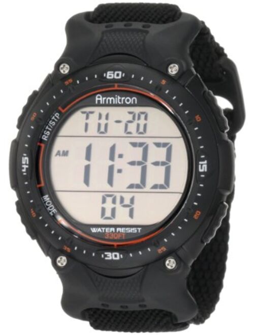 Armitron Sport Men's 408159BLK Chronograph Black Strap Digital Display Watch