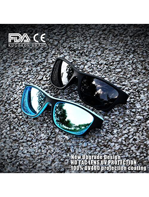 Buy KUGUAOK Polarized Sports Sunglasses for Men Driving Cycling Fishing Sun  Glasses 100% UV Protection Goggles online
