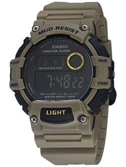 Men's Mud Resistant 10-Year Battery Quartz Watch with Resin Strap, Khaki, 27.6 (Model: TRT-110H-5BVCF)