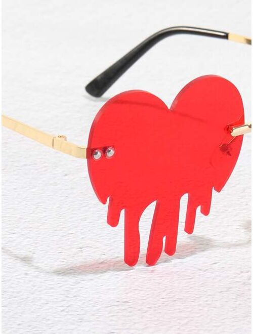 Shein Men Heart Design Sunglasses