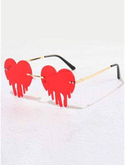 Shein Men Heart Design Sunglasses