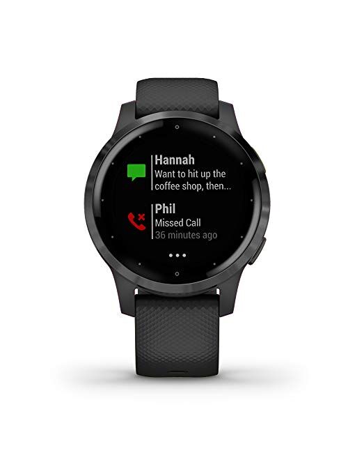 Garmin Vivoactive 4, GPS Smartwatch, Features Music, Body Energy Monitoring, Animated Workouts, Pulse Ox Sensors and More, Black