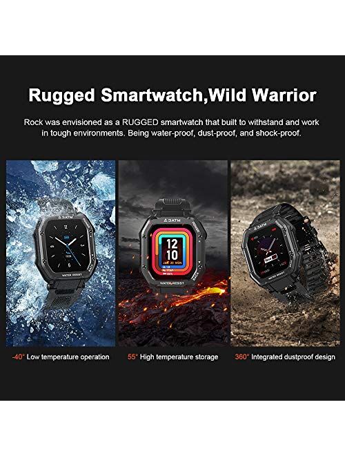 KOSPET Rugged Smart Watch for Men, 3ATM Waterproof Fitness Tracker with Blood Pressure/Blood Oxygen Monitor Activity Tracker, 1.69" Fitness Watch with Heart Rate Sleep Mo