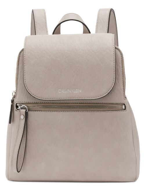 Calvin Klein Ellie adjustable back straps And Triple compartment with flap closure Backpack