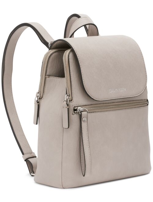 Calvin Klein Ellie adjustable back straps And Triple compartment with flap closure Backpack